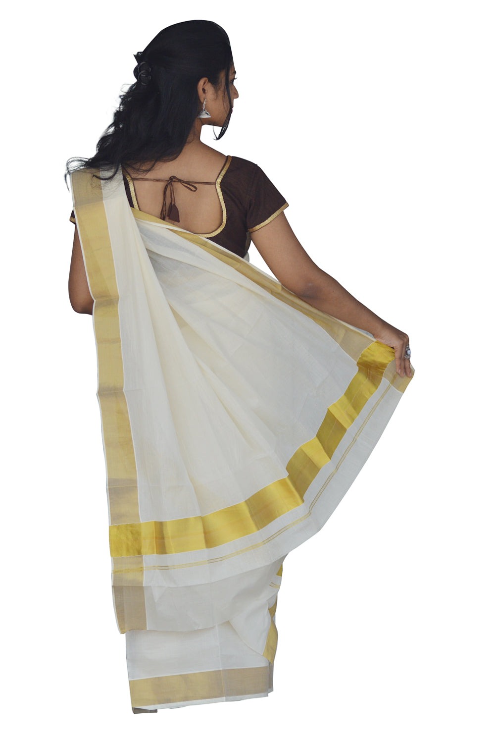 Southloom™ Handloom Plain Single Mundum Neriyathum (Set Mundu) 3 Inch