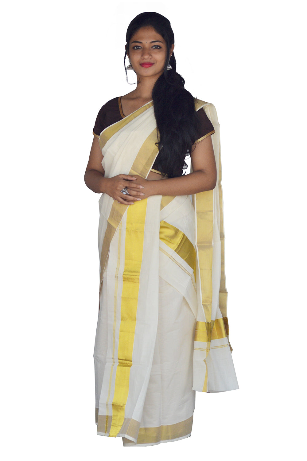 Southloom™ Handloom Plain Single Mundum Neriyathum (Set Mundu) 3 Inch