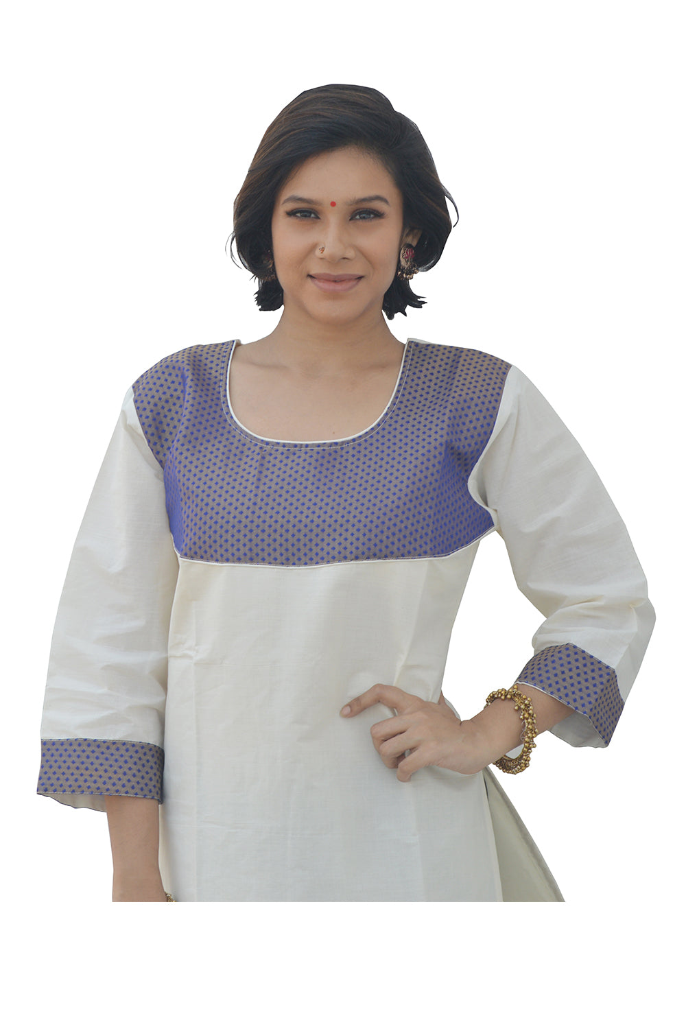 Southloom Kerala Women's Salwar / Churidar Top with Violet Design
