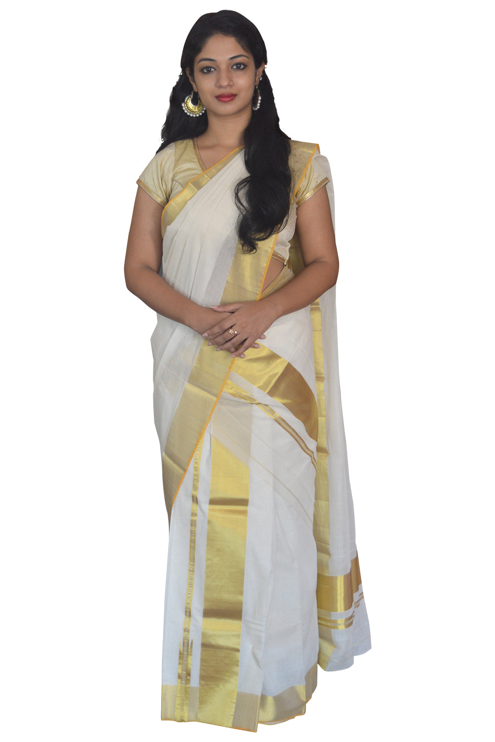 Southloom™ Kalyana Pudava and Kavani with Original Pure Kasavu Handwoven at Balaramapuram / പുടവയും കവണിയും