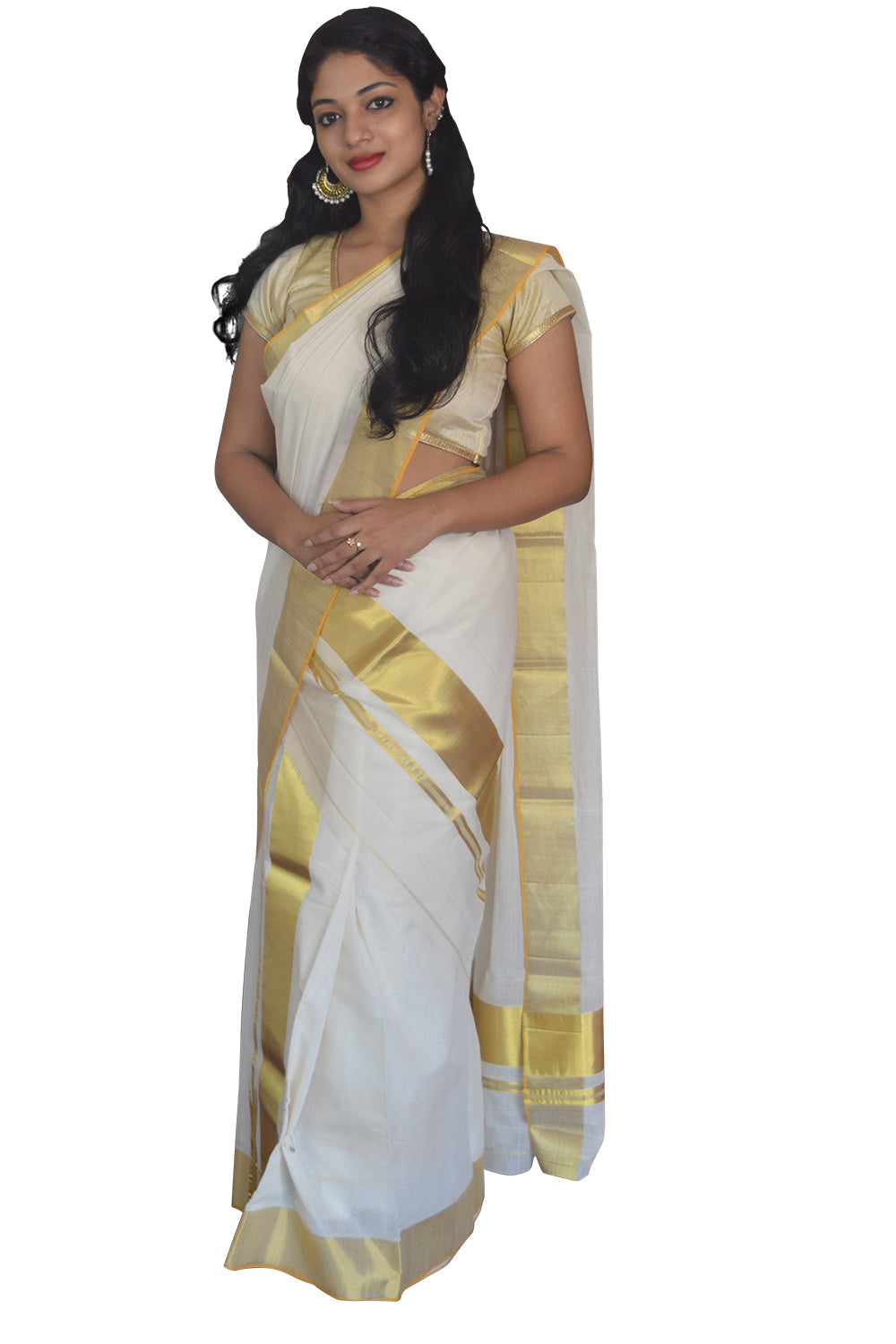 Southloom™ Kalyana Pudava and Kavani with Original Pure Kasavu Handwoven at Balaramapuram / പുടവയും കവണിയും