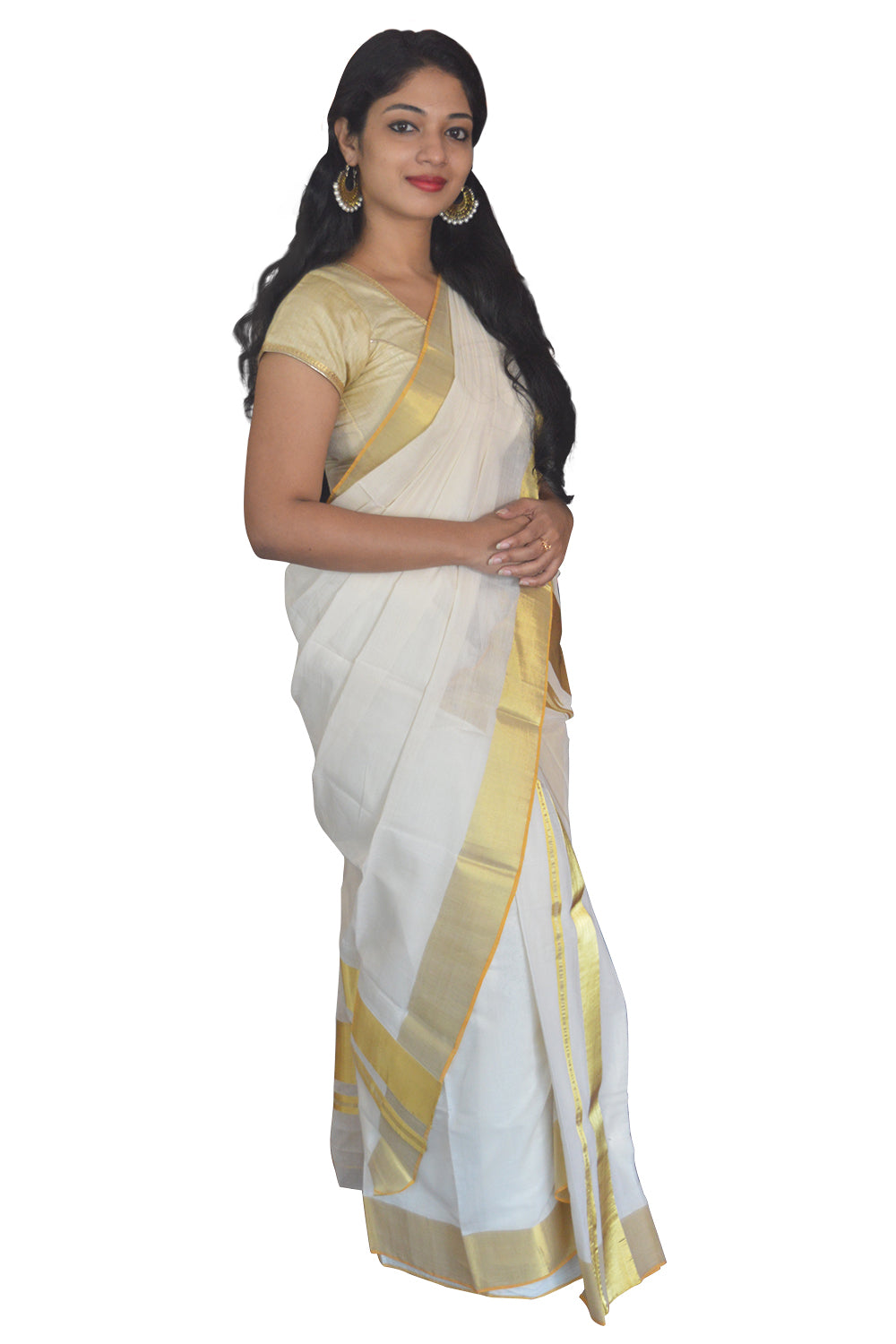 Southloom™ Kalyana Pudava and Kavani with Original Pure Kasavu Handwoven at Balaramapuram / പുടവയും കവണിയും