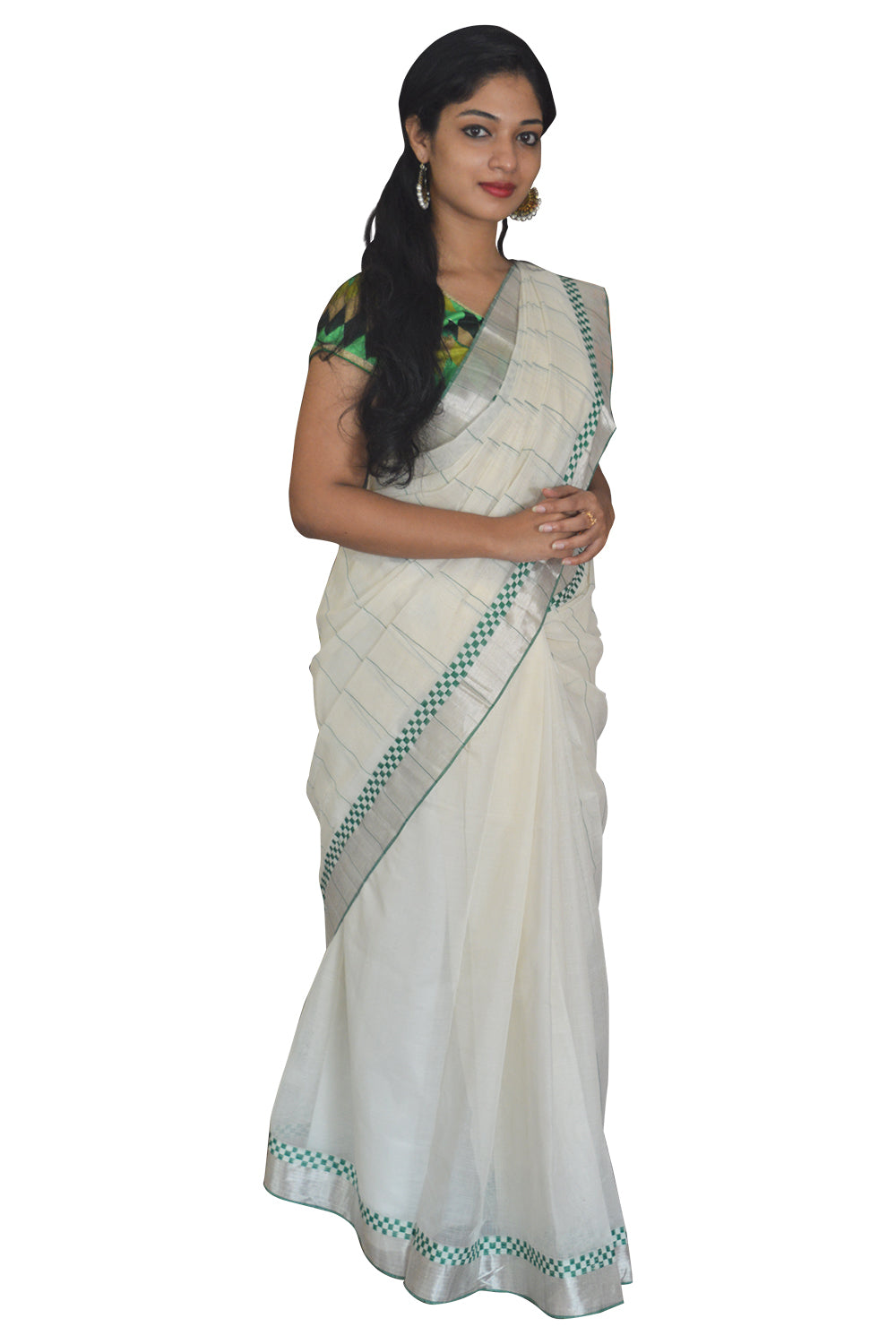 Southloom™ Balaramapuram Unakkupaavu Handloom Silver Kasavu Saree with Heavy Work