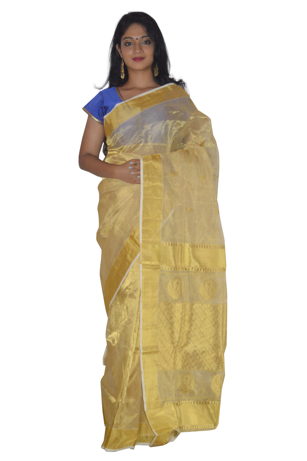 Southloom™ Original Premium Handloom Kasavu Woven Saree