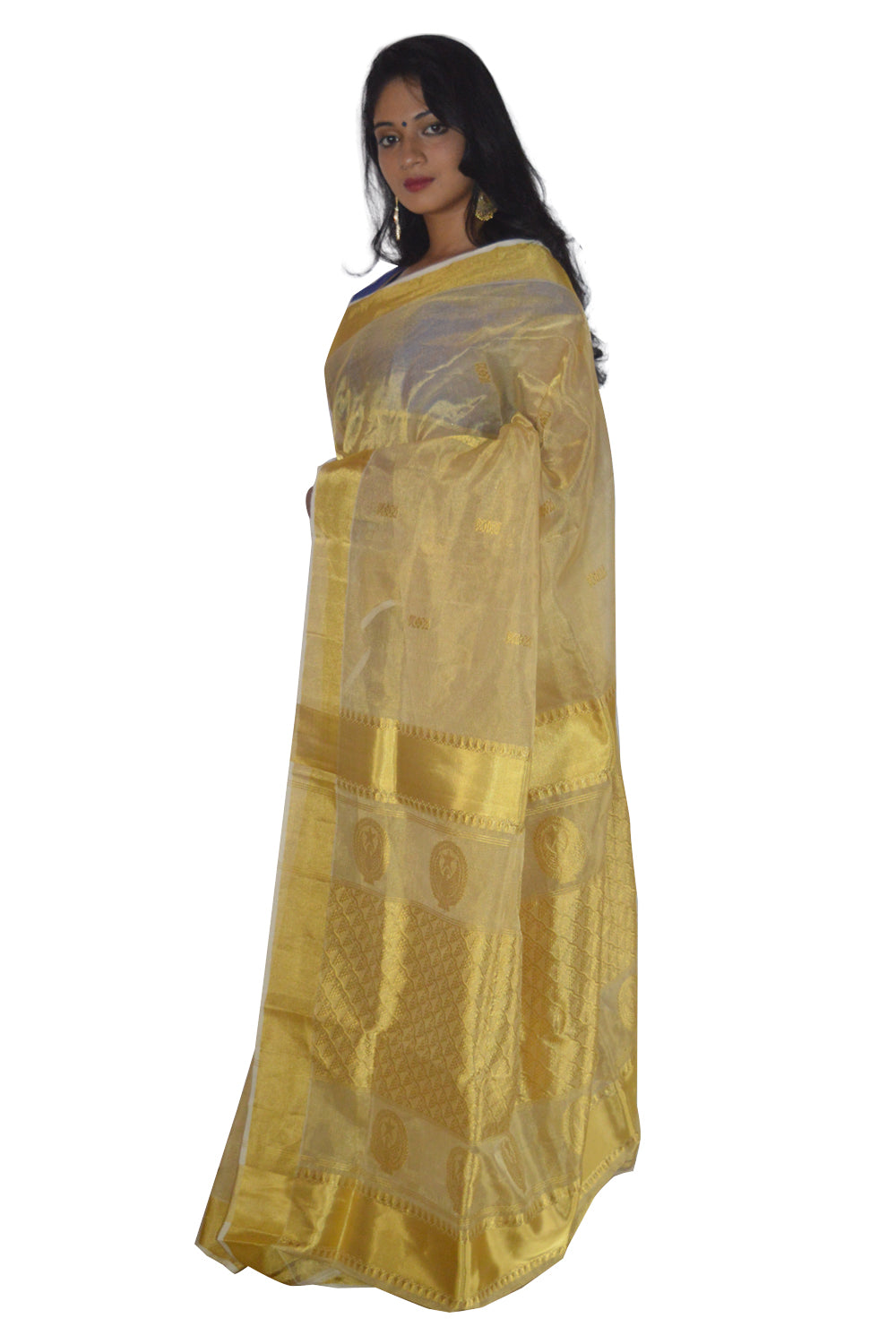 Southloom™ Original Premium Handloom Kasavu Woven Saree