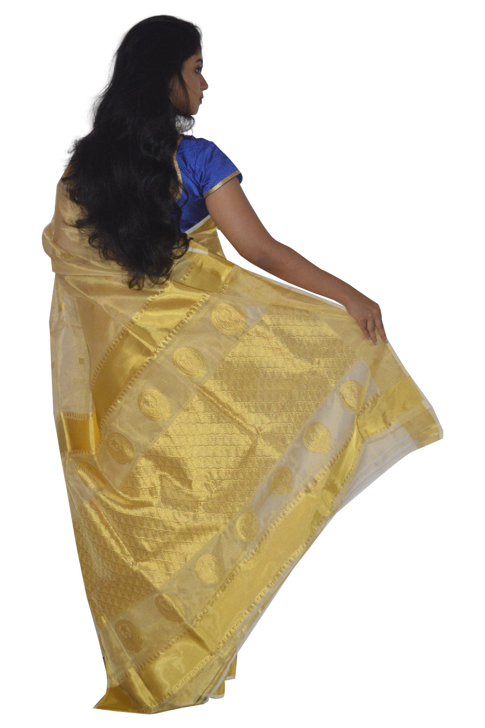 Southloom™ Original Premium Handloom Kasavu Woven Saree