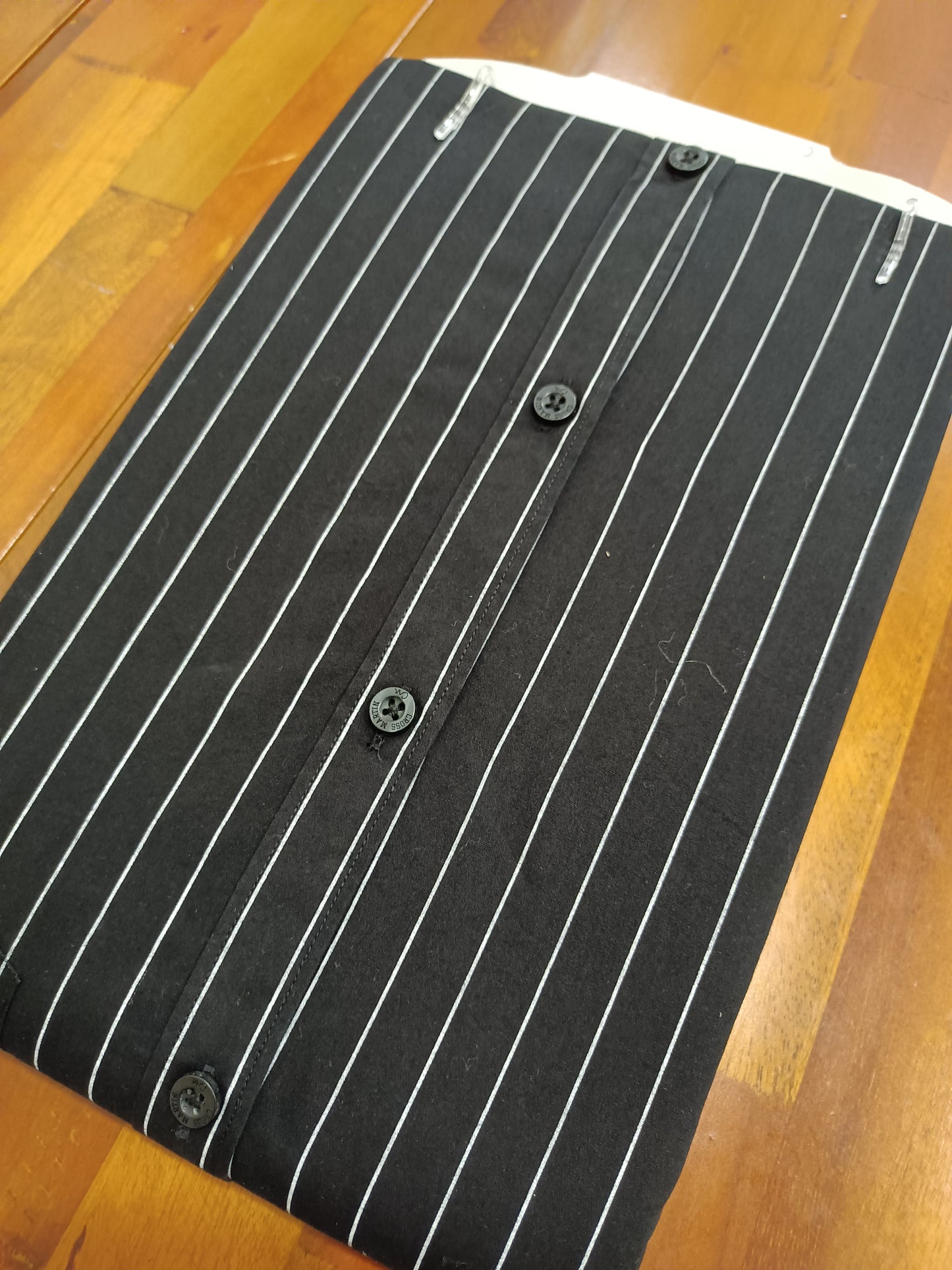 Pure Cotton Black Striped Shirt (40 FS)