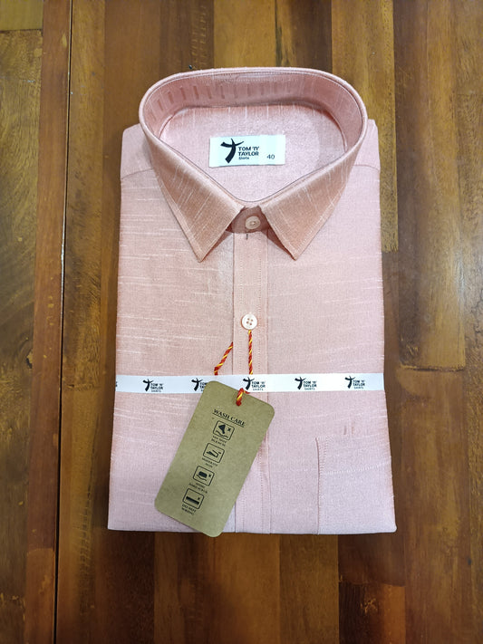 Pure Cotton Light Pink Solid Shirt (40 FS)