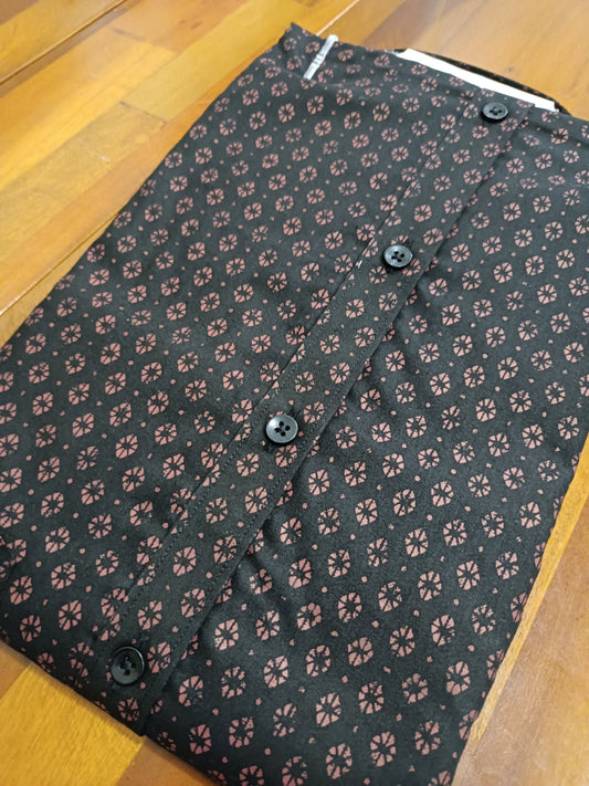 Pure Cotton Black Printed Shirt (42 HS)