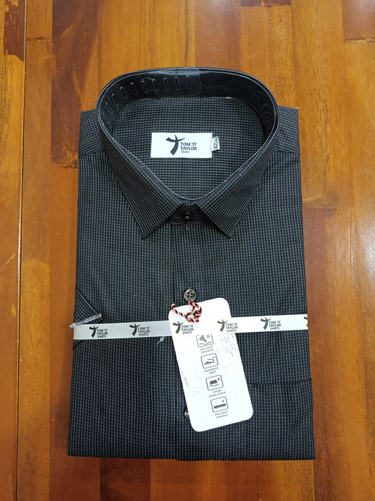 Pure Cotton Black Checkered Shirt (42 HS)