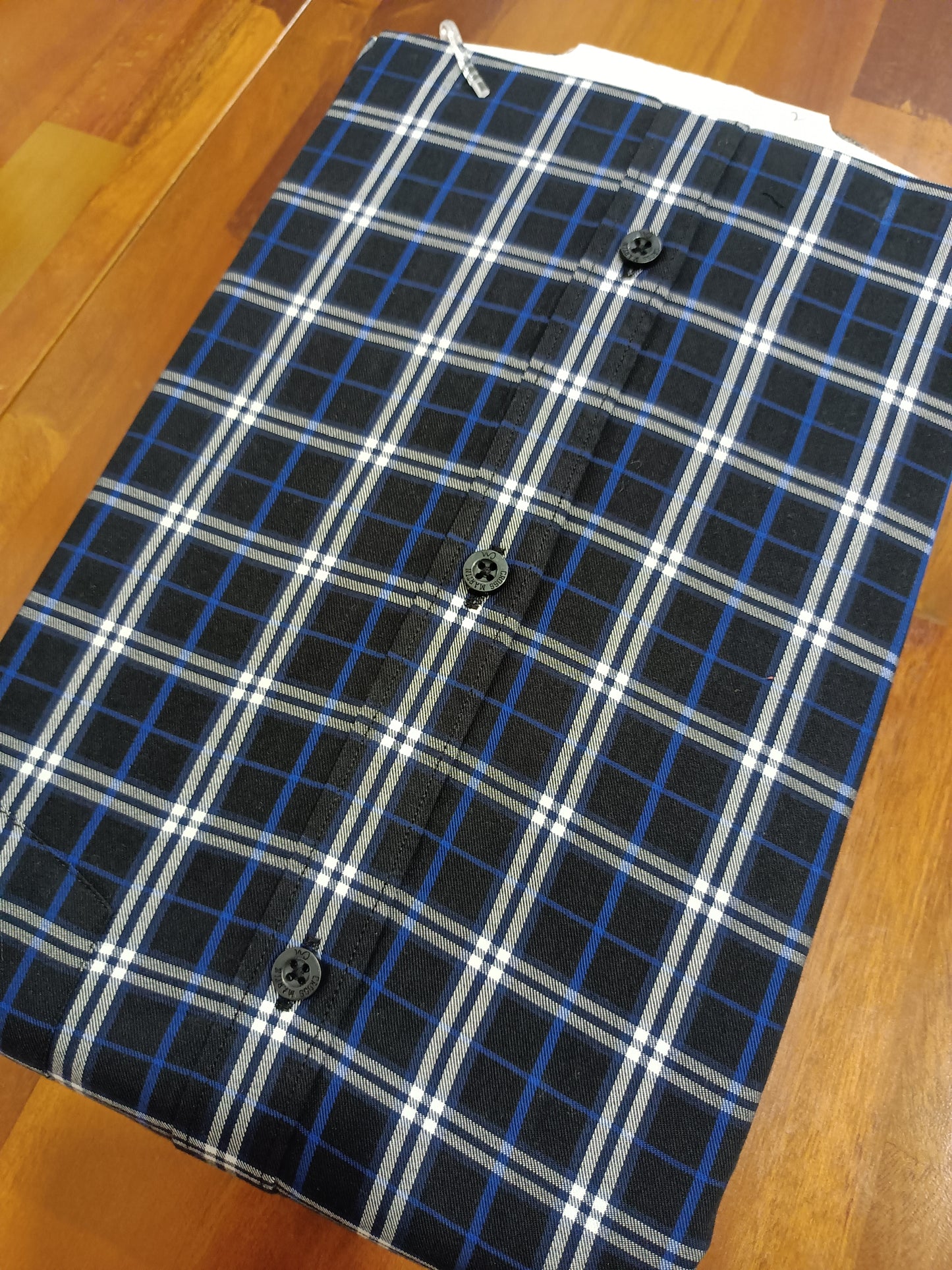Pure Cotton Black Checkered  Shirt (44 HS)