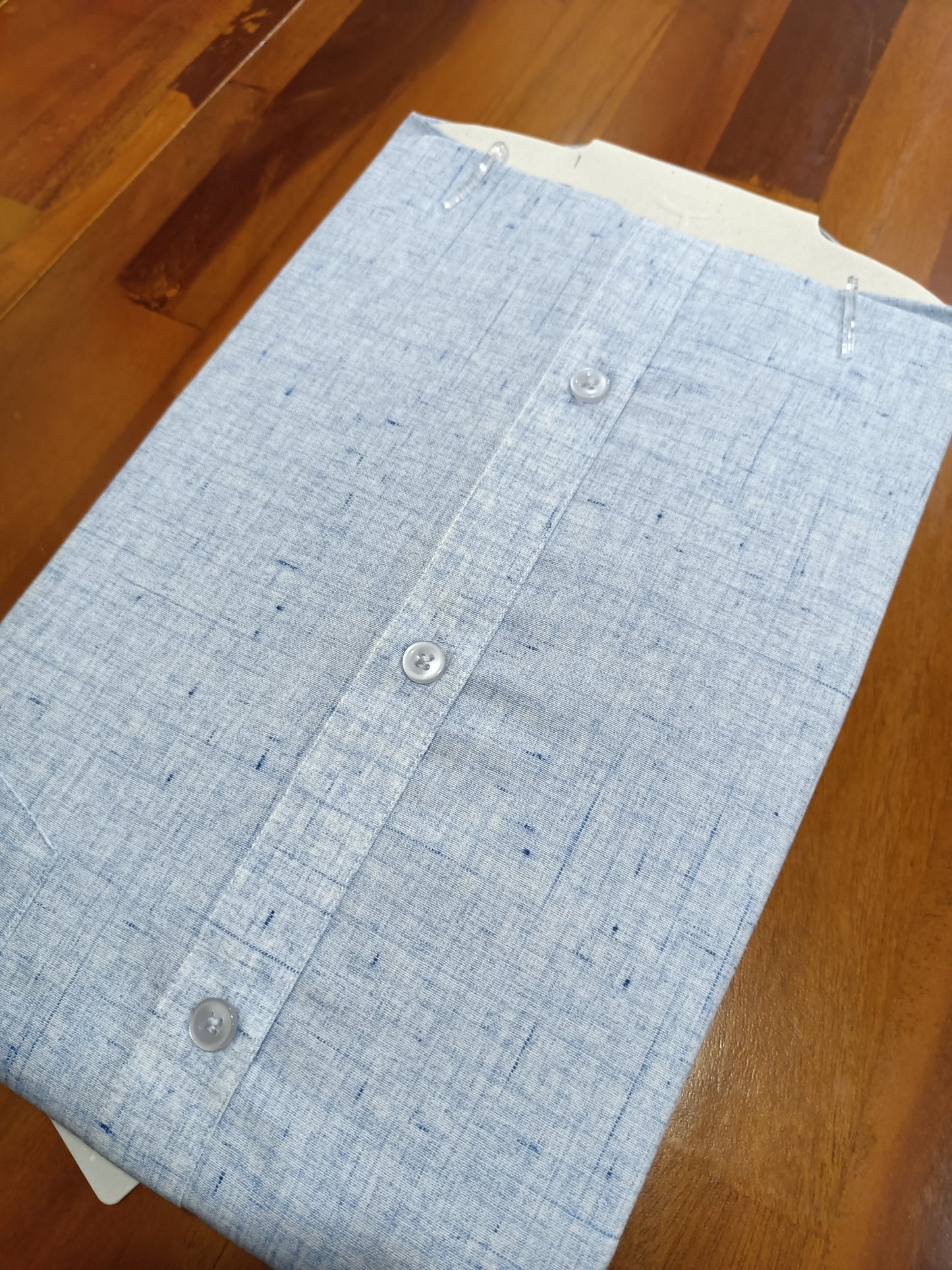 Pure Cotton Light Blue Shaded Shirt (44 FS)