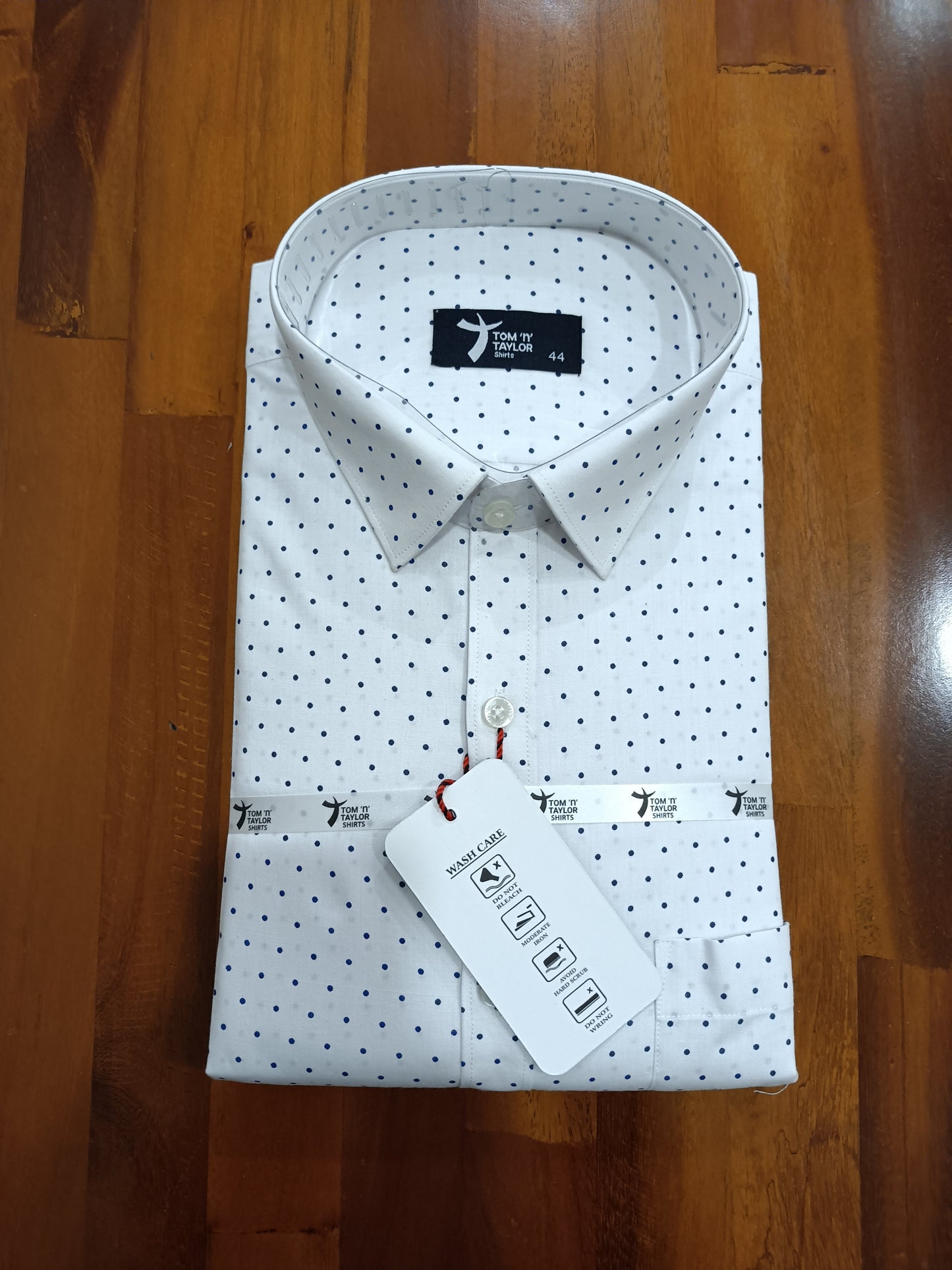 Pure Cotton White Doted Shaded Shirt (44 FS)