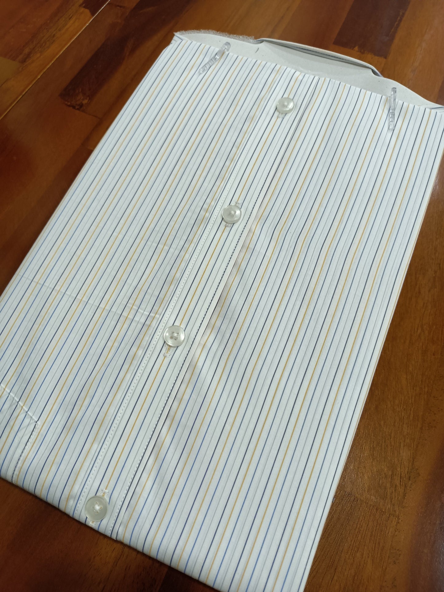 Pure Cotton White Stripes Shirt (38 HS)