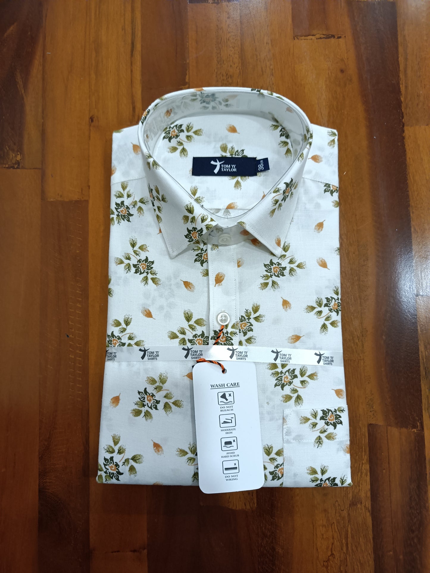 Pure Cotton White Printed Shirt (38 FS)