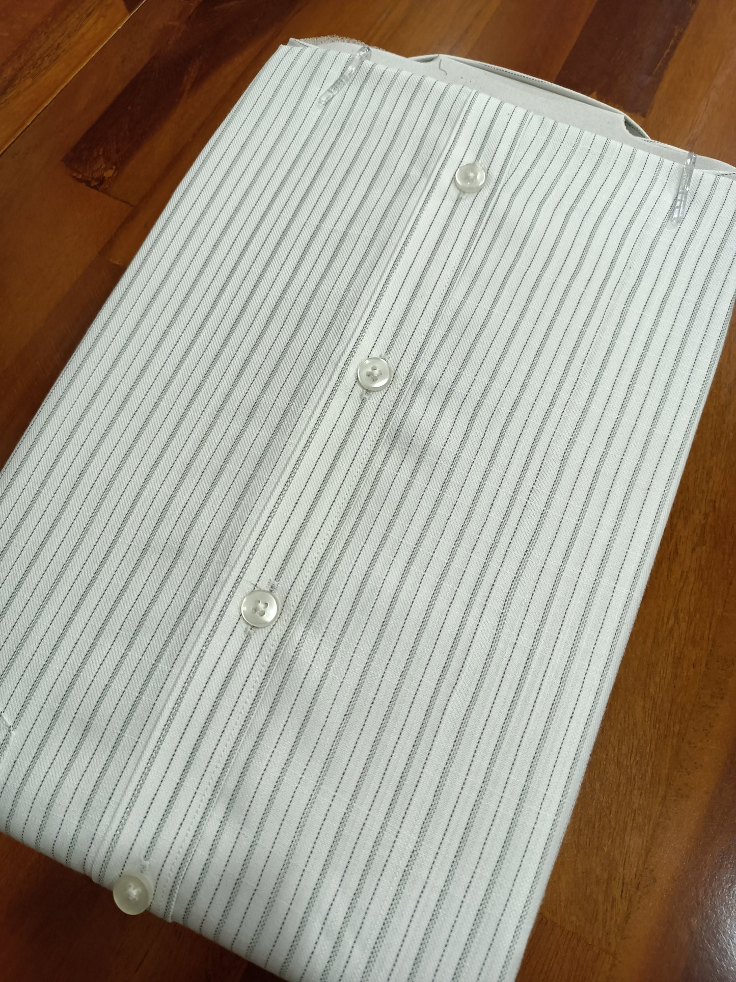 Pure Cotton White Stripes Shirt (38 FS)