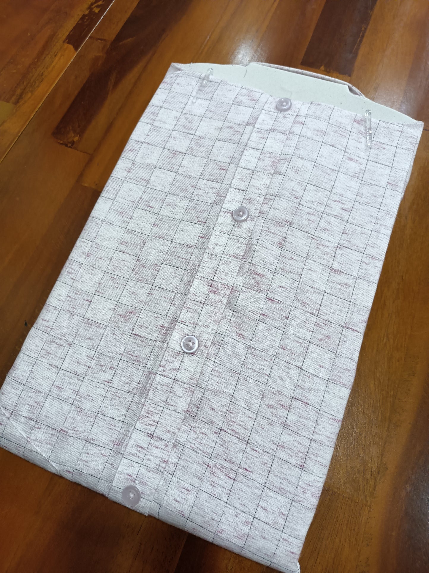 Pure Cotton  Light Magenta Checkered Shirt (38 HS)