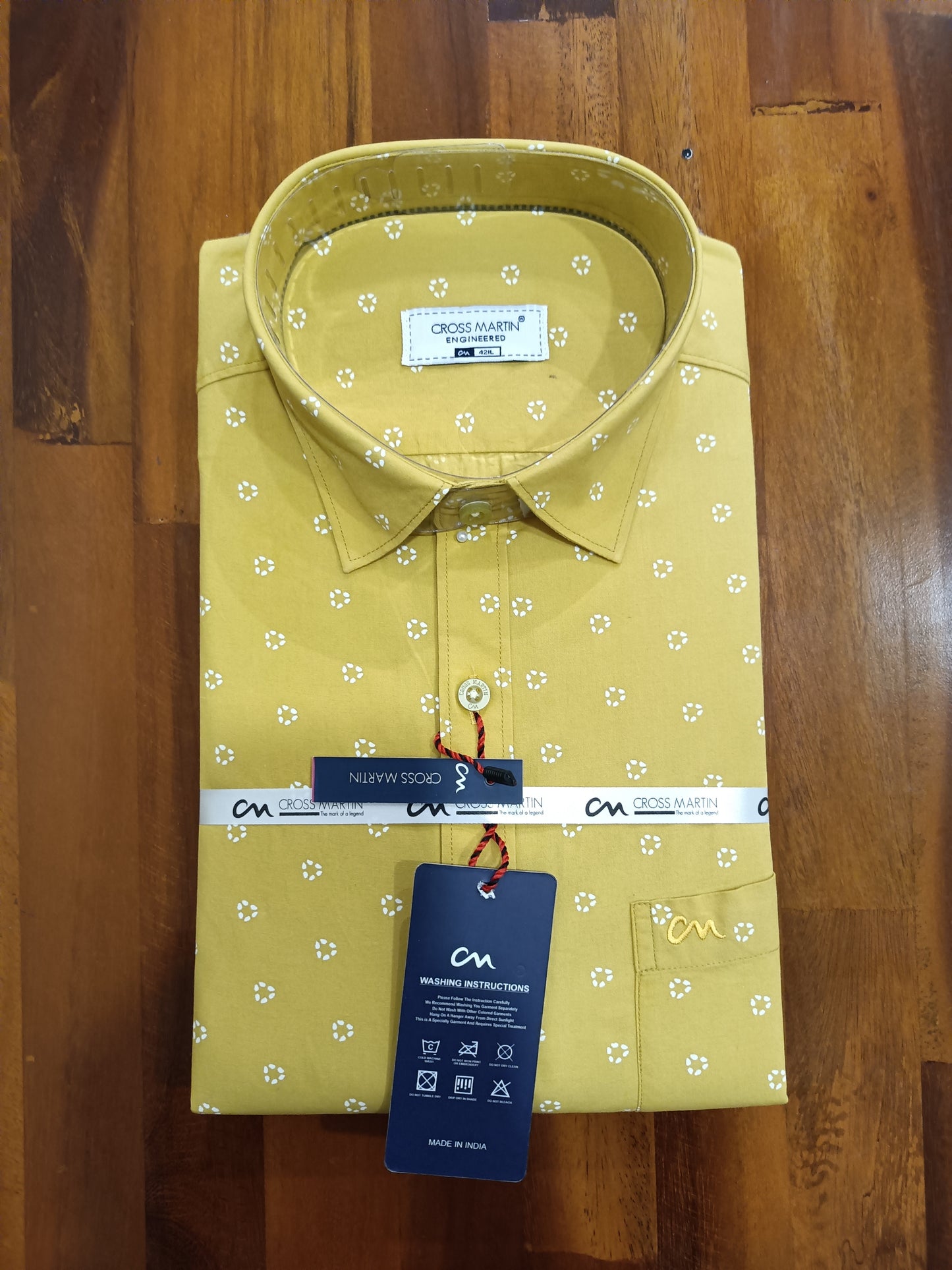 Pure Cotton Yellow Printed Shirt (42 FS)