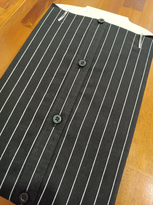 Pure Cotton Black Striped Shirt (42 HS)