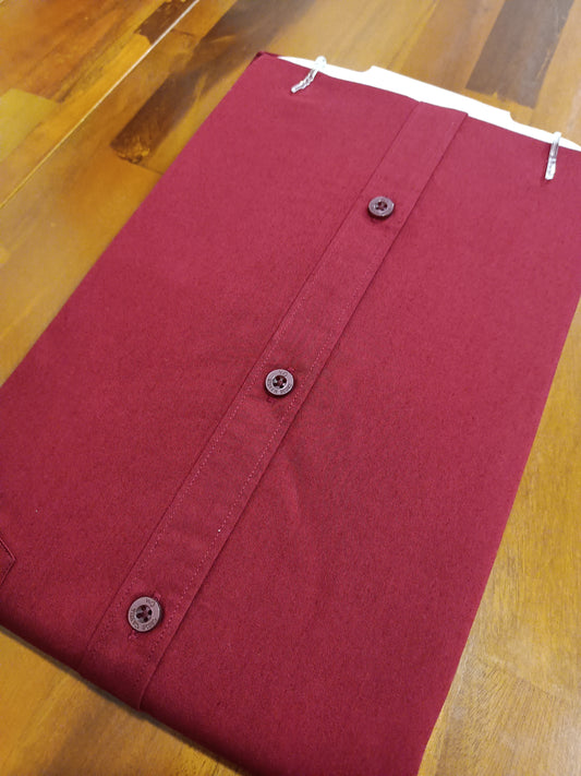 Pure Cotton Maroon Solid Shirt (44 HS)