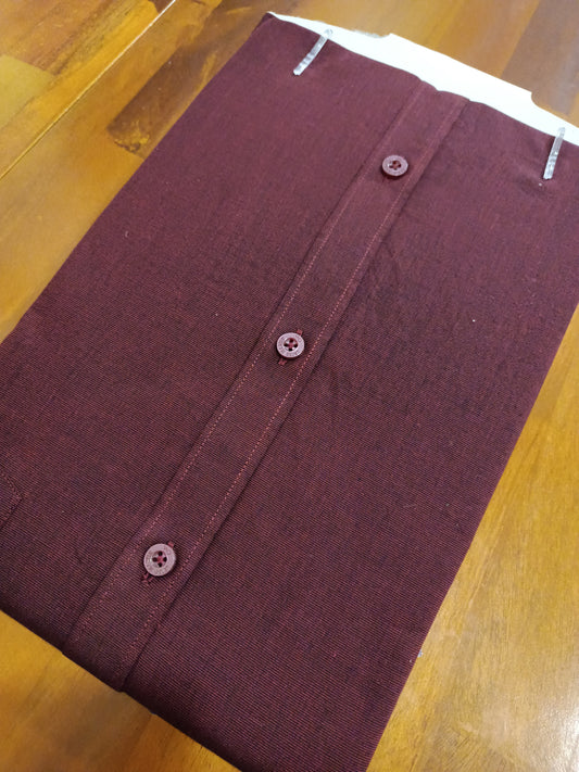 Pure Cotton Dark Maroon Solid Shirt (44 HS)