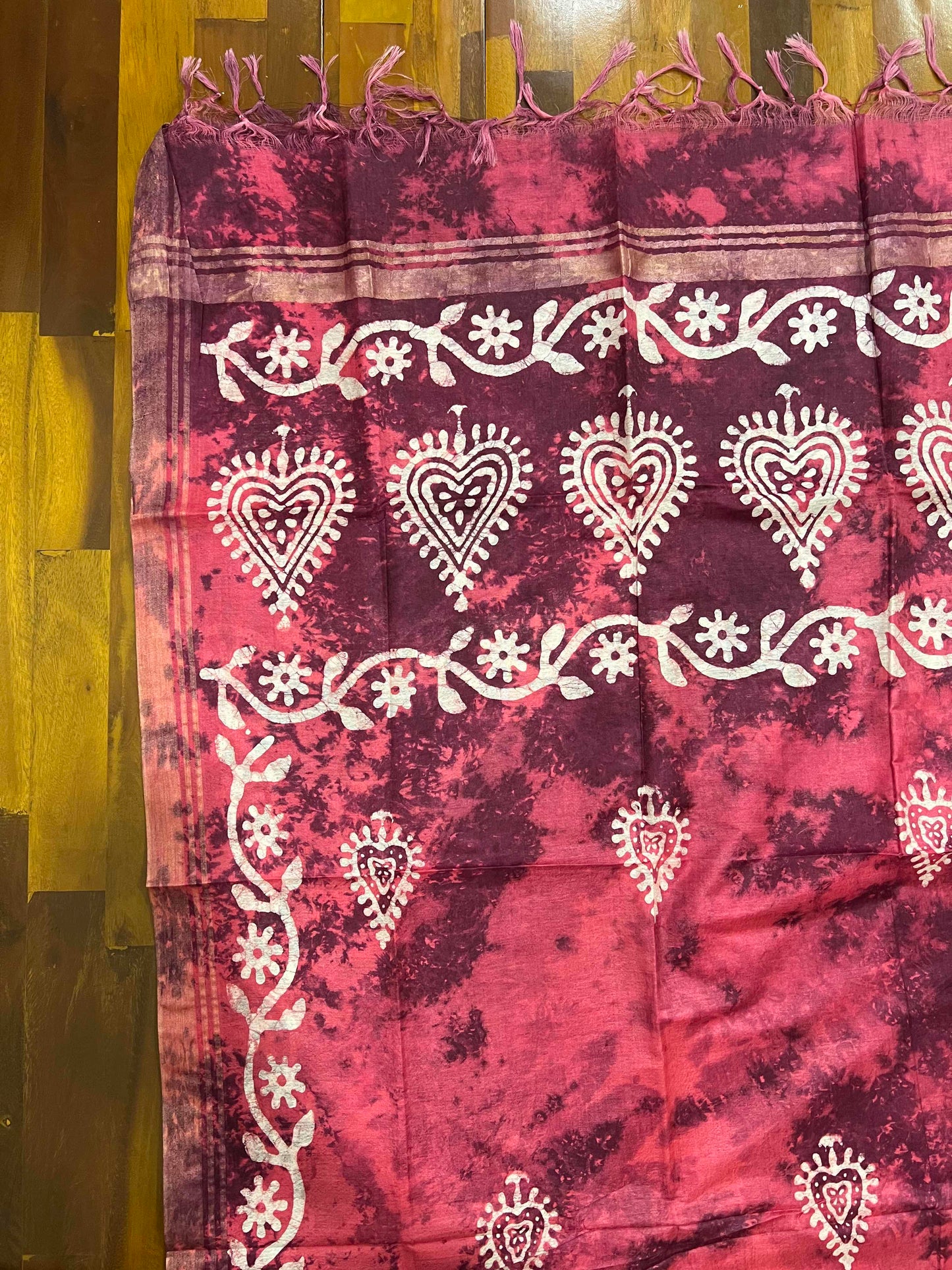 Southloom™ Cotton Churidar Salwar Suit Material in Pink and Peach with Prints