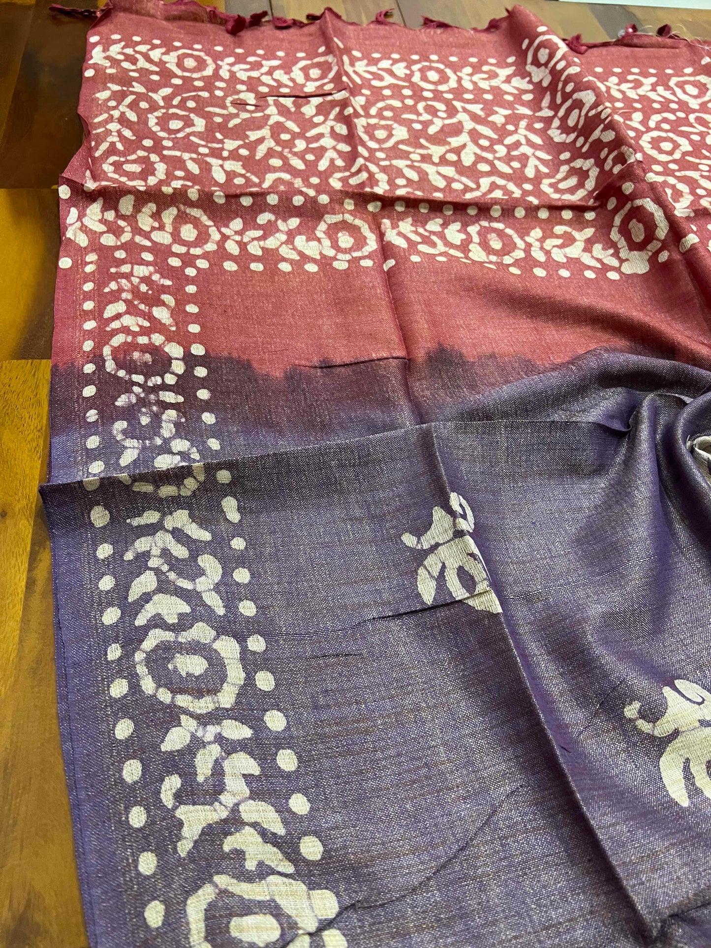 Southloom™ Pure Cotton Churidar Salwar Suit Material in Maroon with Baswara Prints