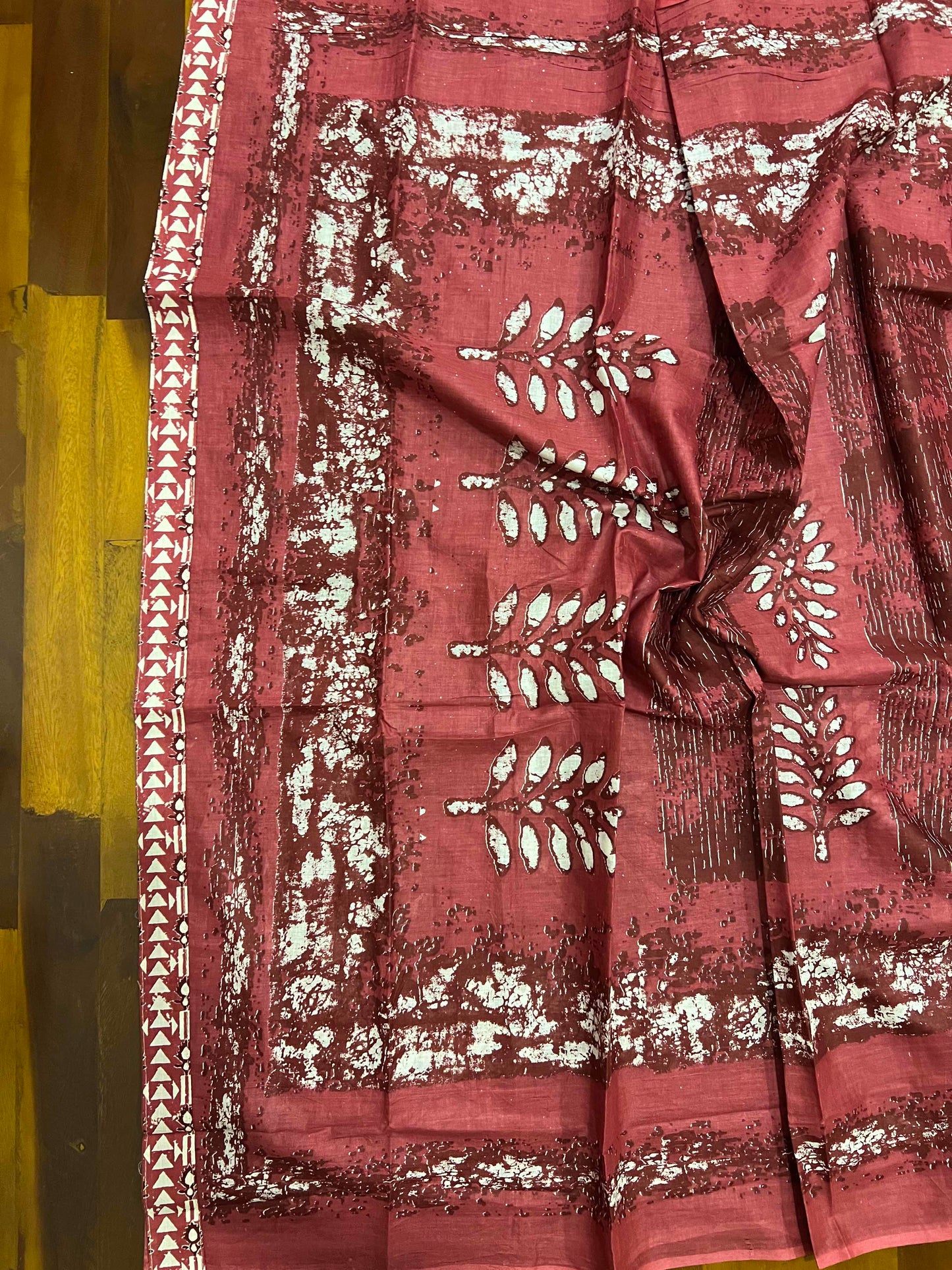 Southloom™ Cotton Churidar Salwar Suit Material in Dark Pink with Prints