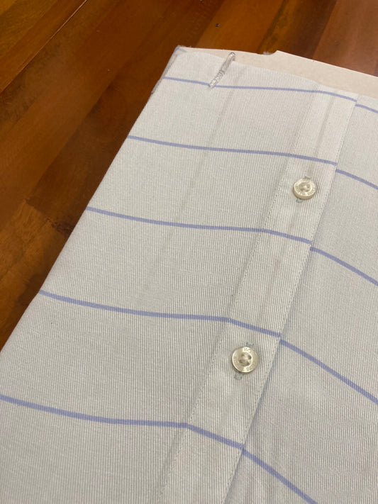 Pure Cotton Light Blue Shirt with Subtle Lines Design (40 FS)