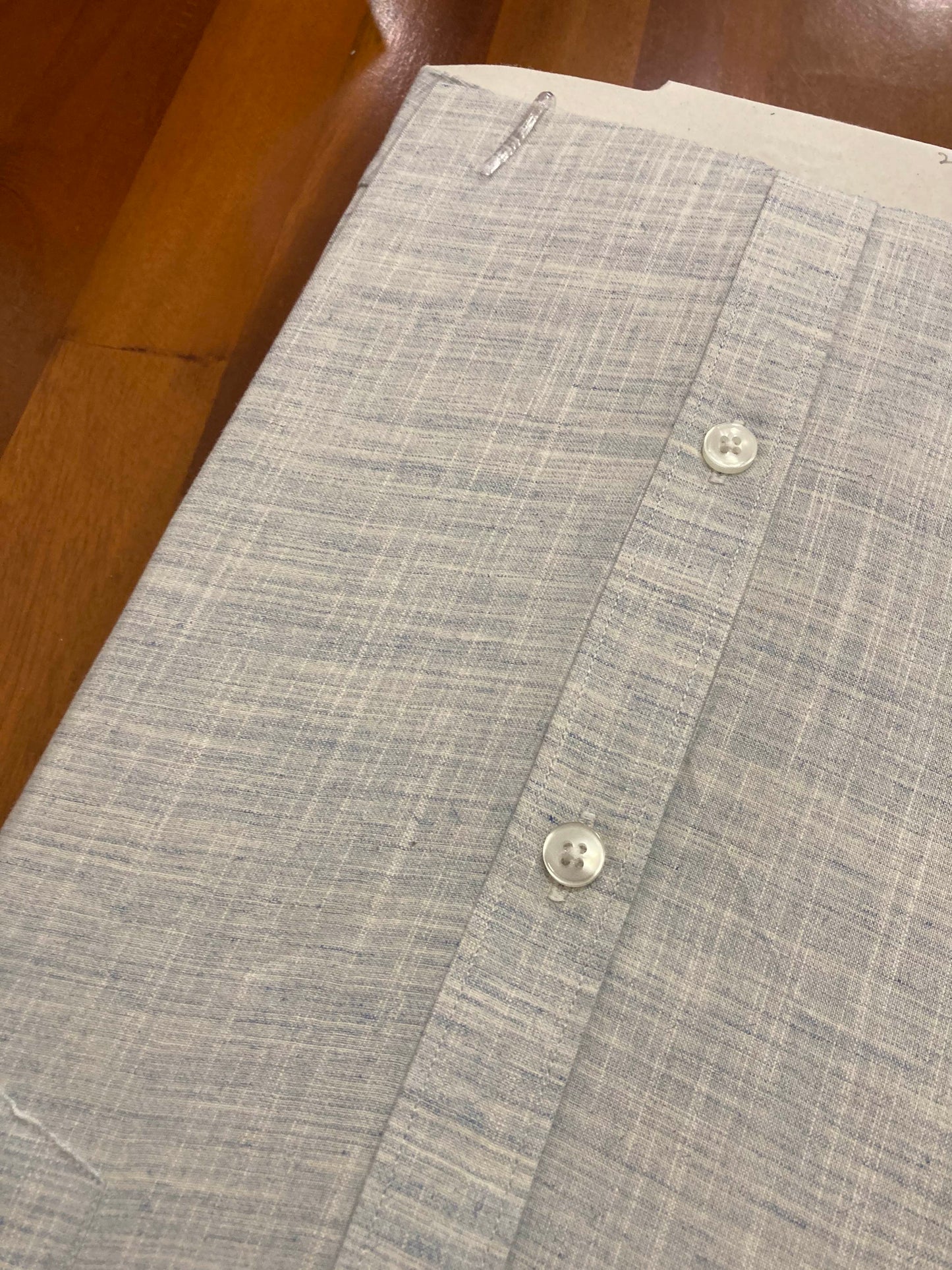 Pure Cotton Grey Shirt with Linen Finish (42 FS)