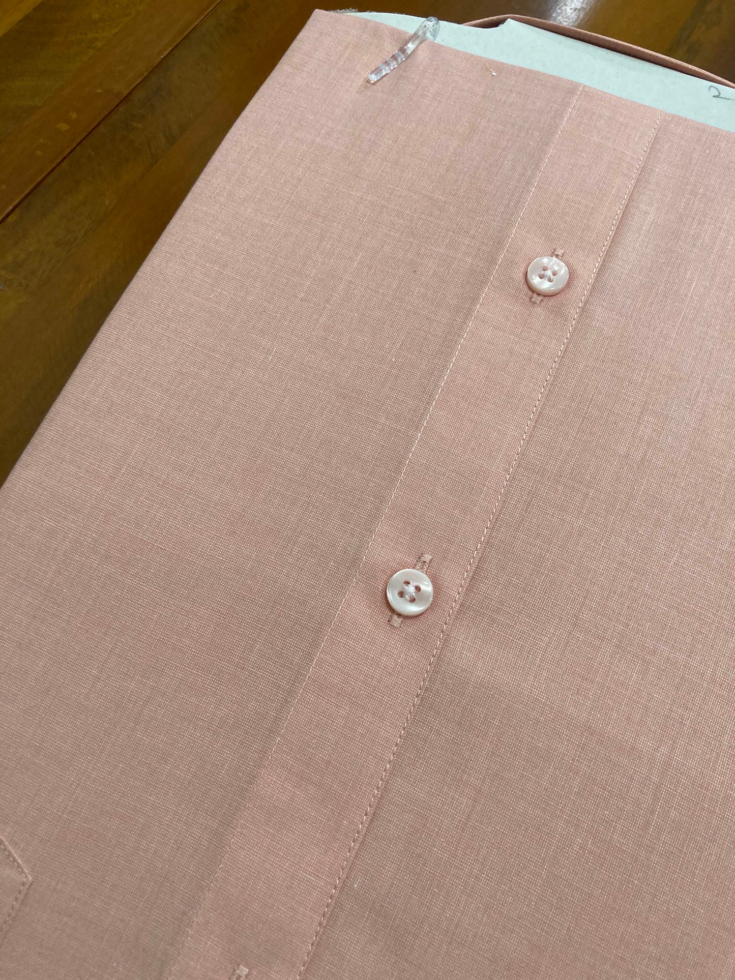 Pure Cotton Plain Peach Colour Shirt (42 FS)