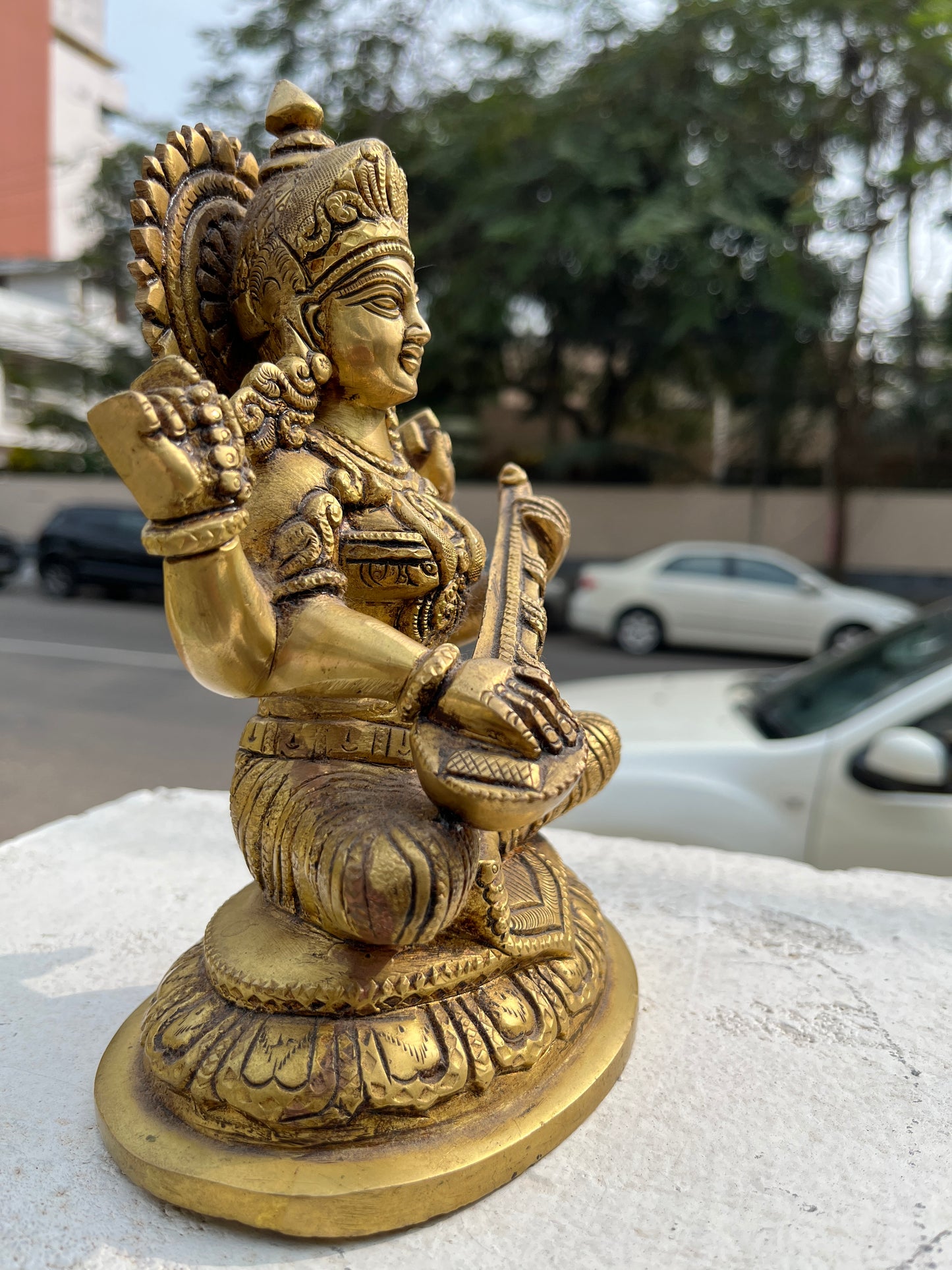 Southloom Solid Brass Handmade Saraswathy Devi Handicraft