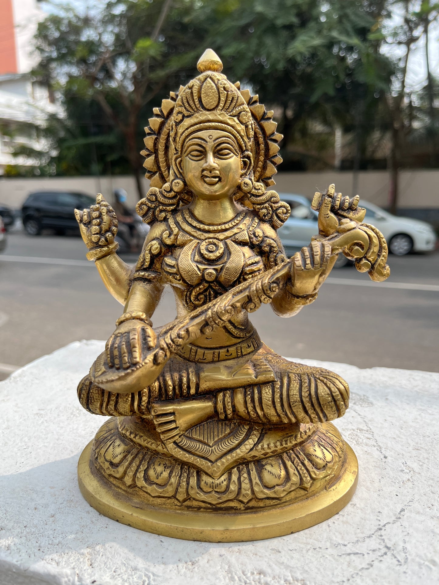 Southloom Solid Brass Handmade Saraswathy Devi Handicraft