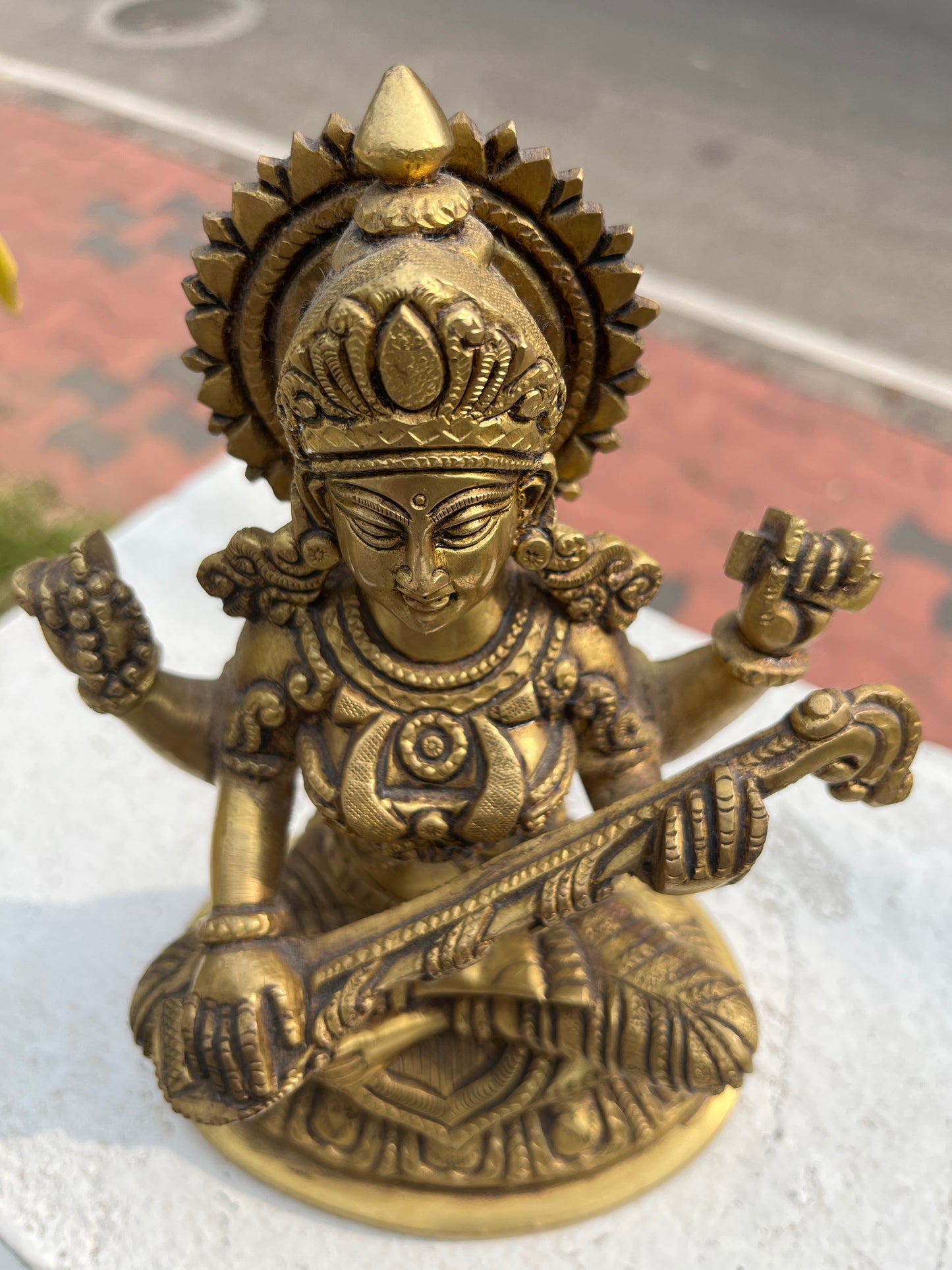 Southloom Solid Brass Handmade Saraswathy Devi Handicraft