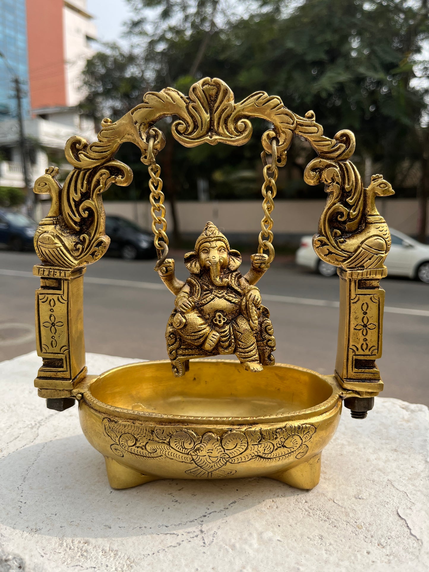Southloom Solid Brass Handmade Swing Ganesha Handicraft