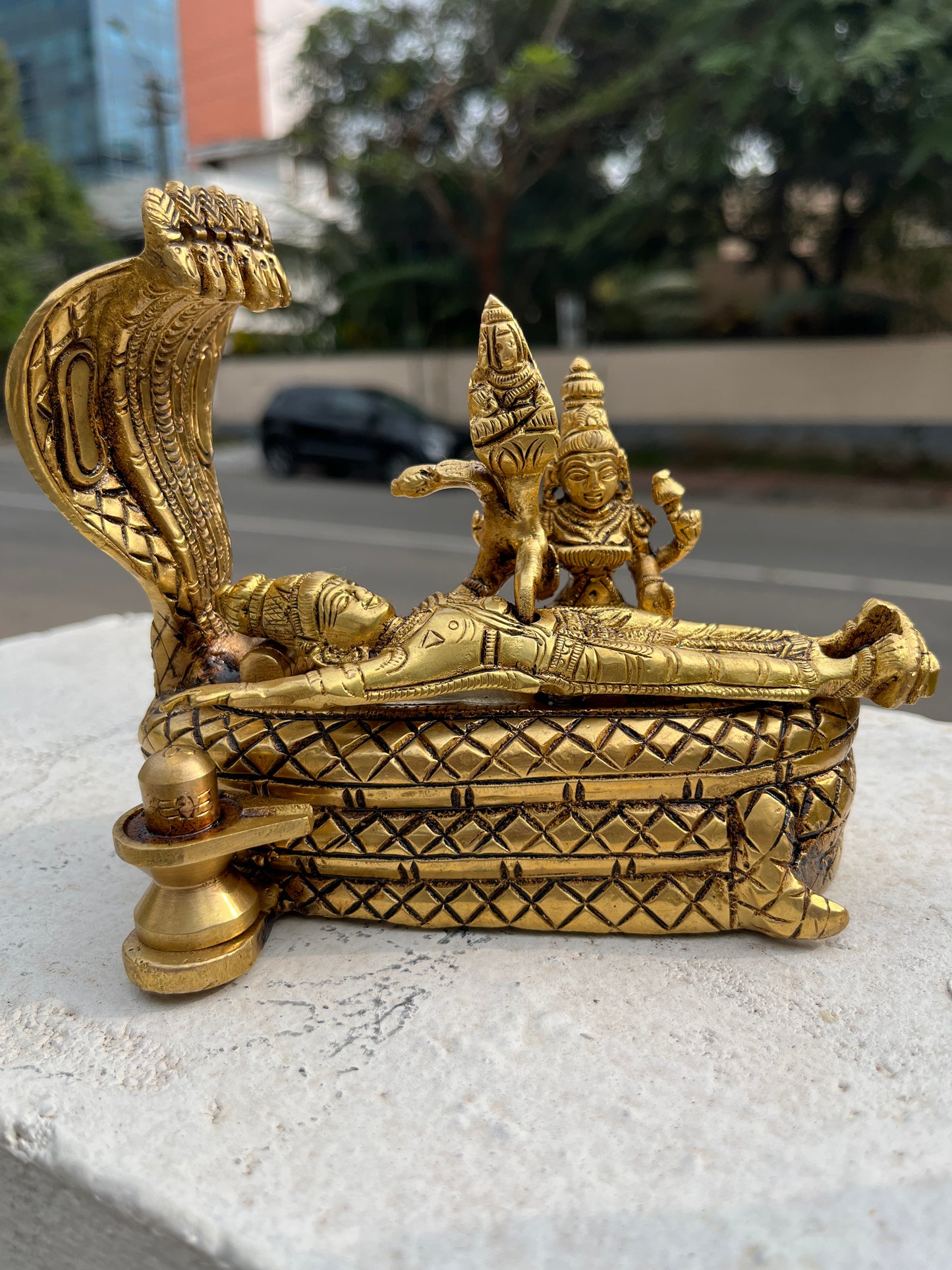 Southloom Solid Brass Handmade Padmanabha Swamy / Ananthasayanam Handicraft