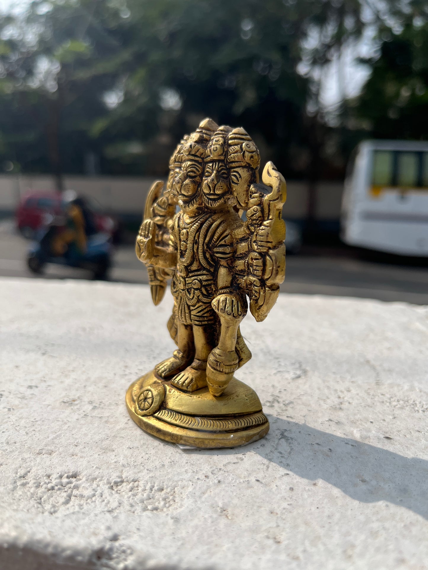 Southloom Solid Brass Handmade Panchamukhi Hanuman Handicraft