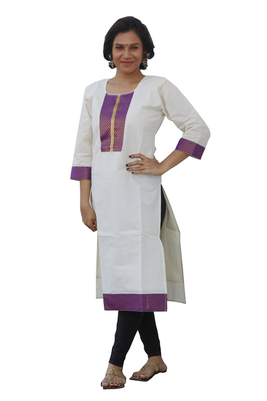 Southloom Kerala Women's Salwar / Churidar Top with Violet Design