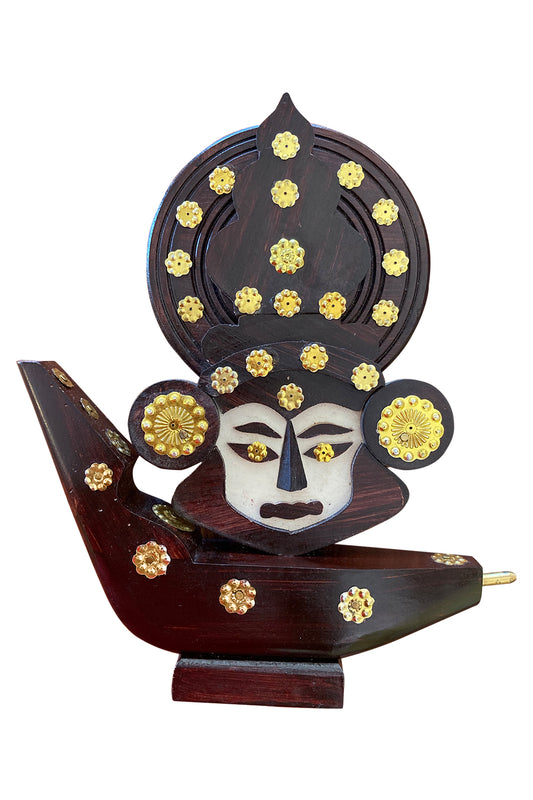 Southloom Handmade Kathakali Face on Chundan Vallam (Snake Boat) Handicraft