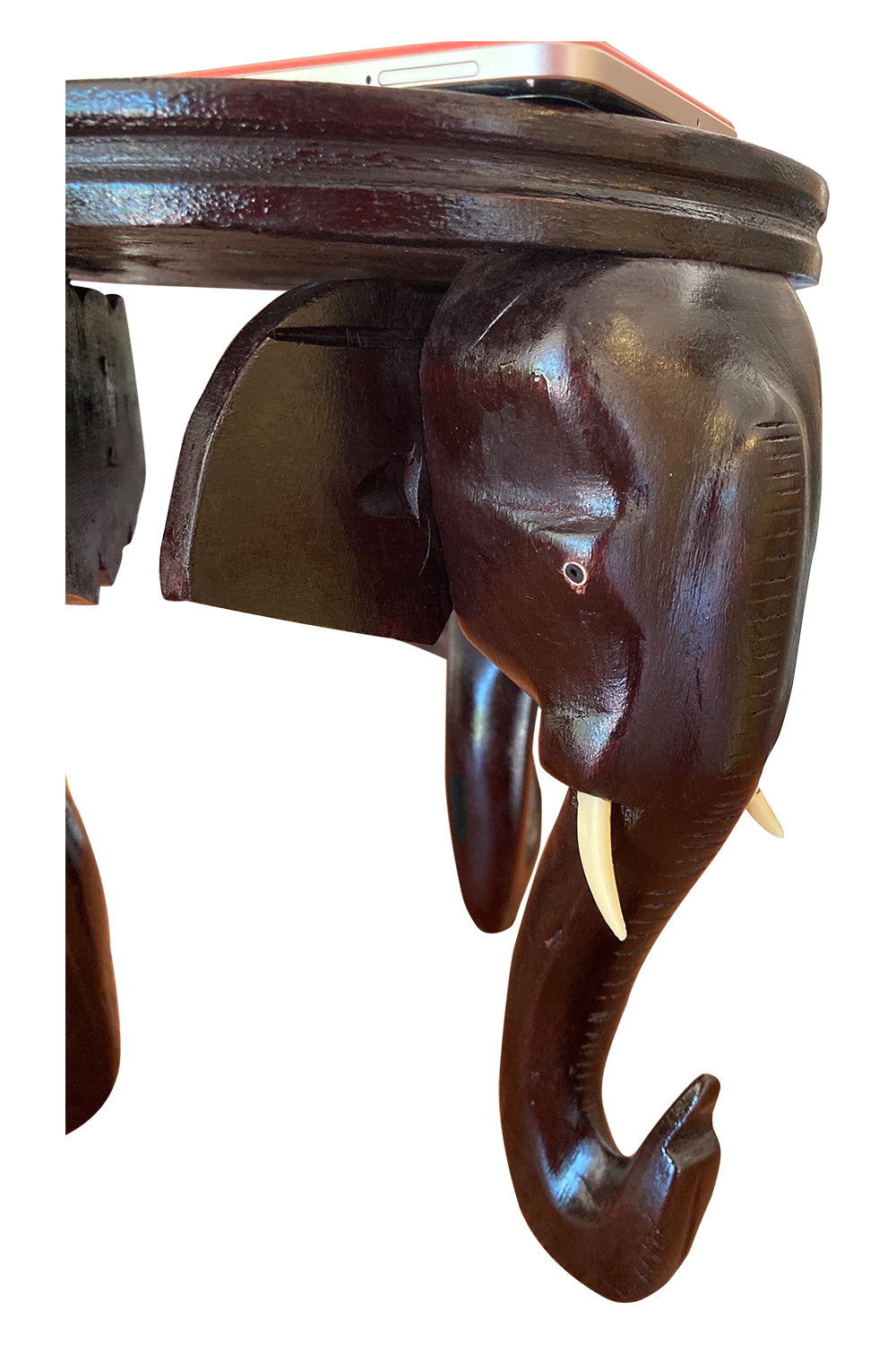 Southloom Handmade Elephant Head Flower Pot Stand Handicraft 9 inches (Carved from Mahogany Wood)