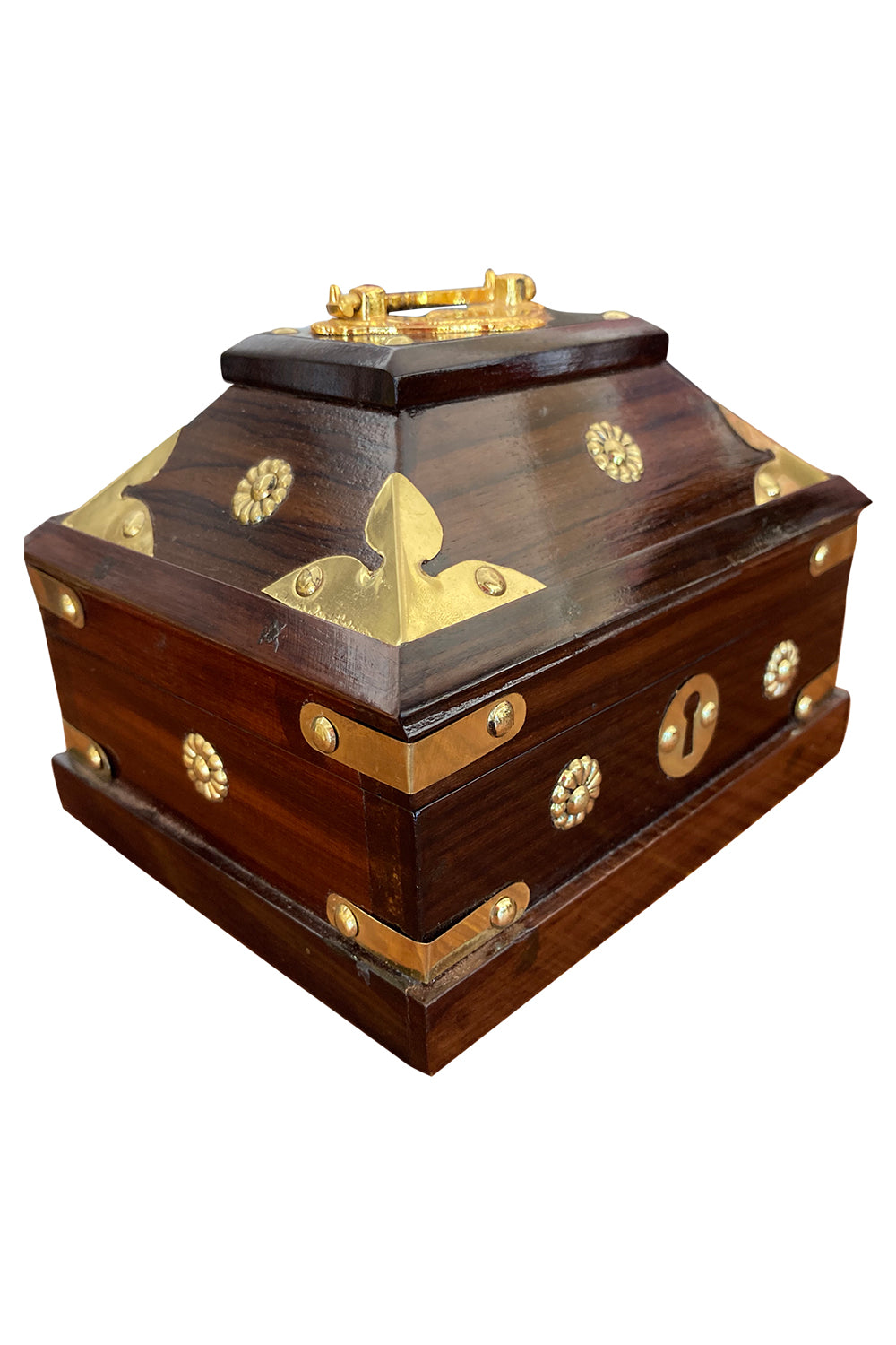 Southloom Handmade Jewellery Box Handicraft (Carved from Mahogany Wood)