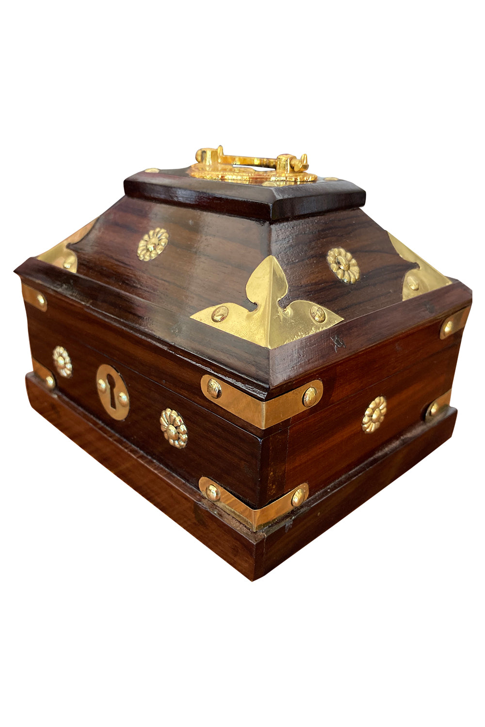 Southloom Handmade Jewellery Box Handicraft (Carved from Mahogany Wood)