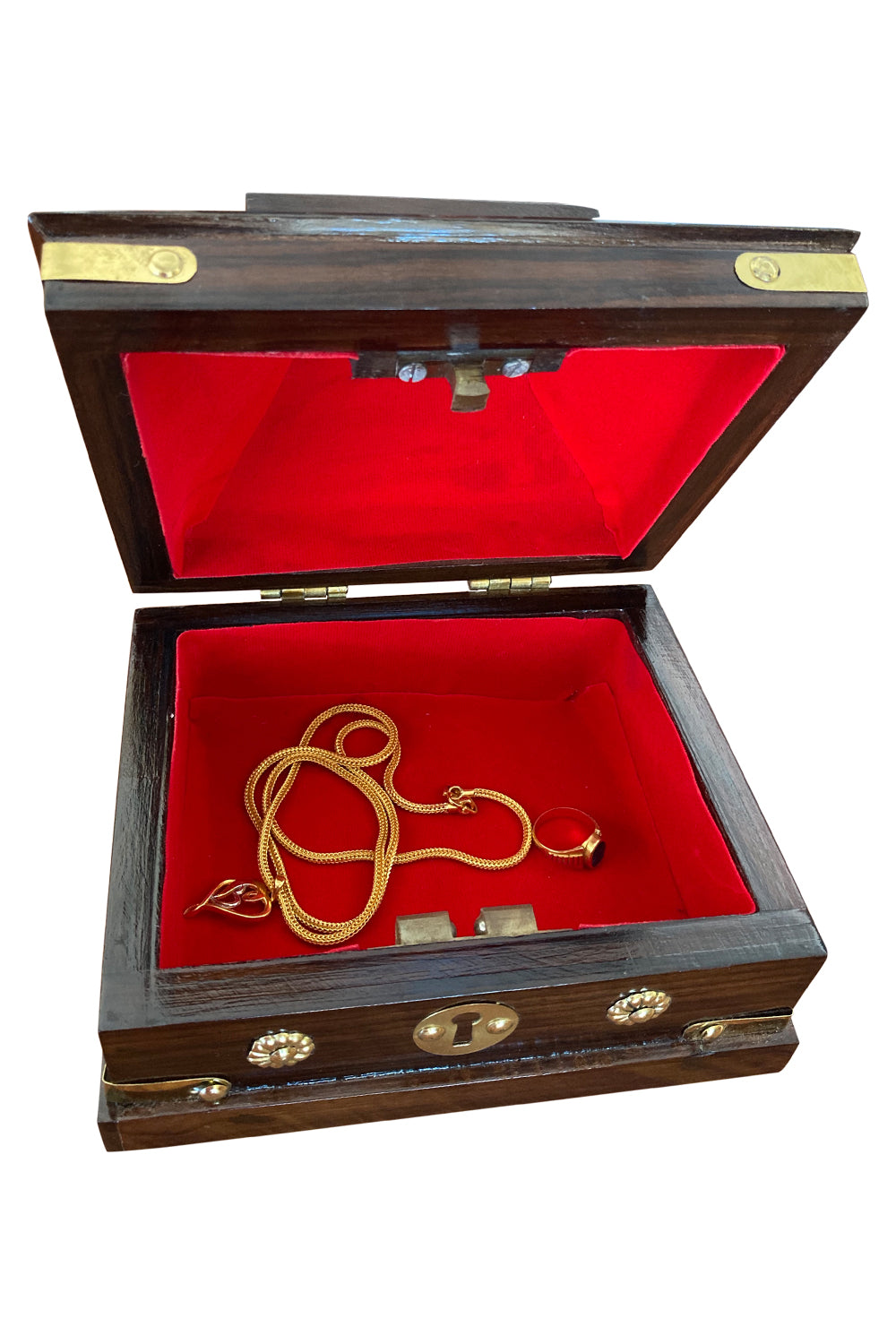 Southloom Handmade Jewellery Box Handicraft (Carved from Mahogany Wood)