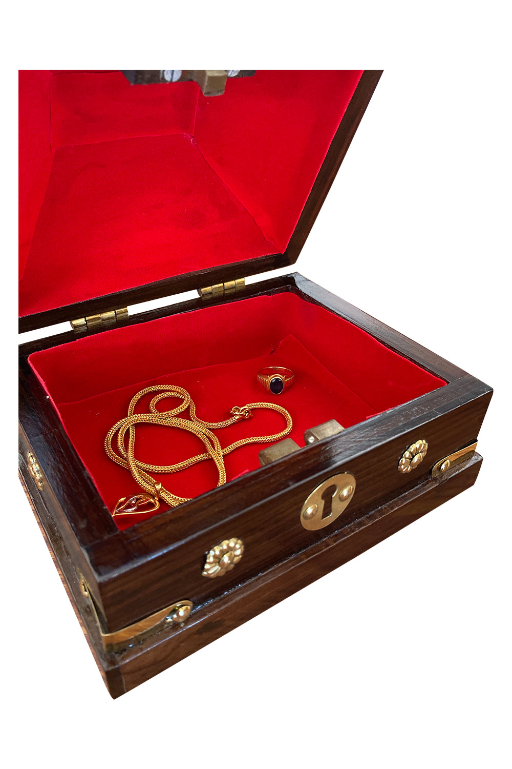 Southloom Handmade Jewellery Box Handicraft (Carved from Mahogany Wood)