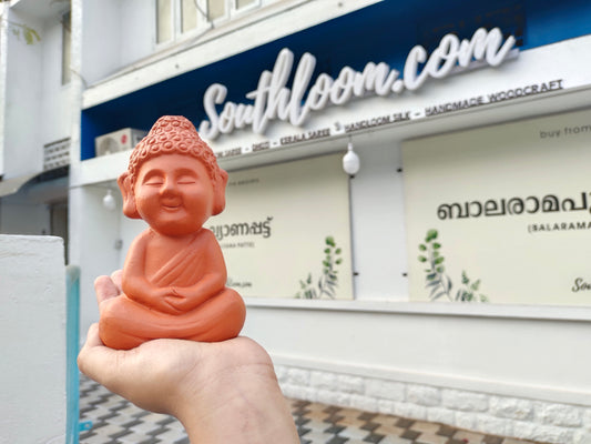 Southloom Handmade Terracotta Clay Good Vibes Buddha Idol