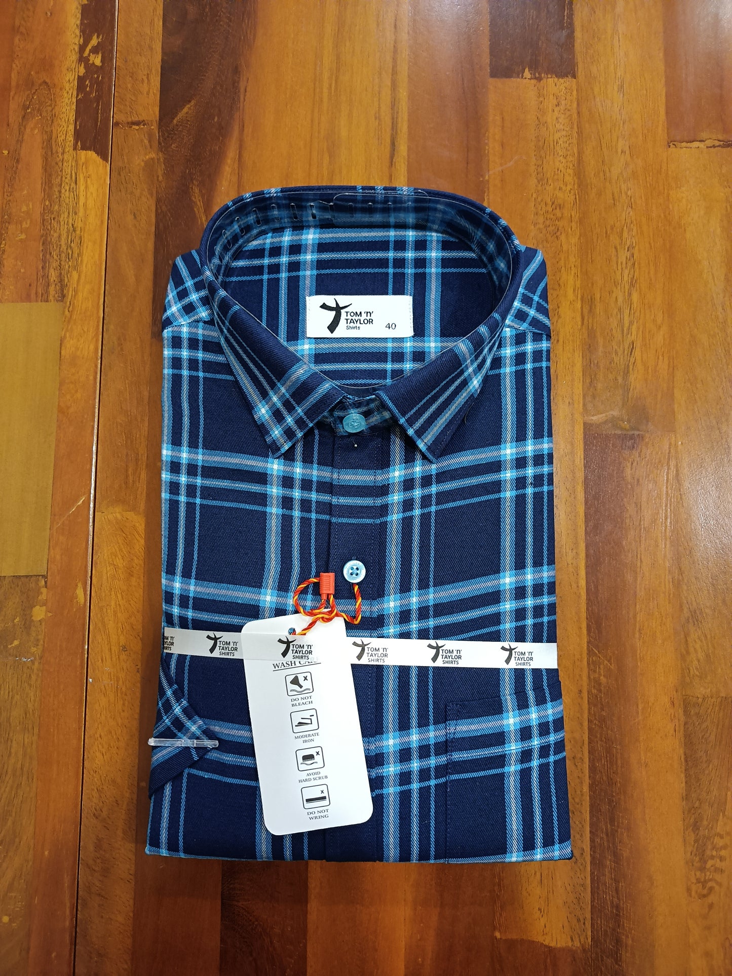 Pure Cotton Blue Checkered Shirt (40 HS)