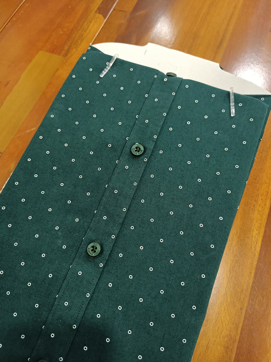 Pure Cotton Green Doted Shirt (40 HS)