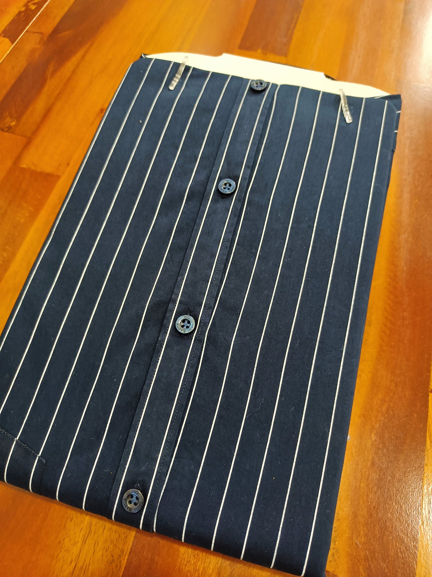 Pure Cotton Dark Blue Stripes Shirt (40 HS)