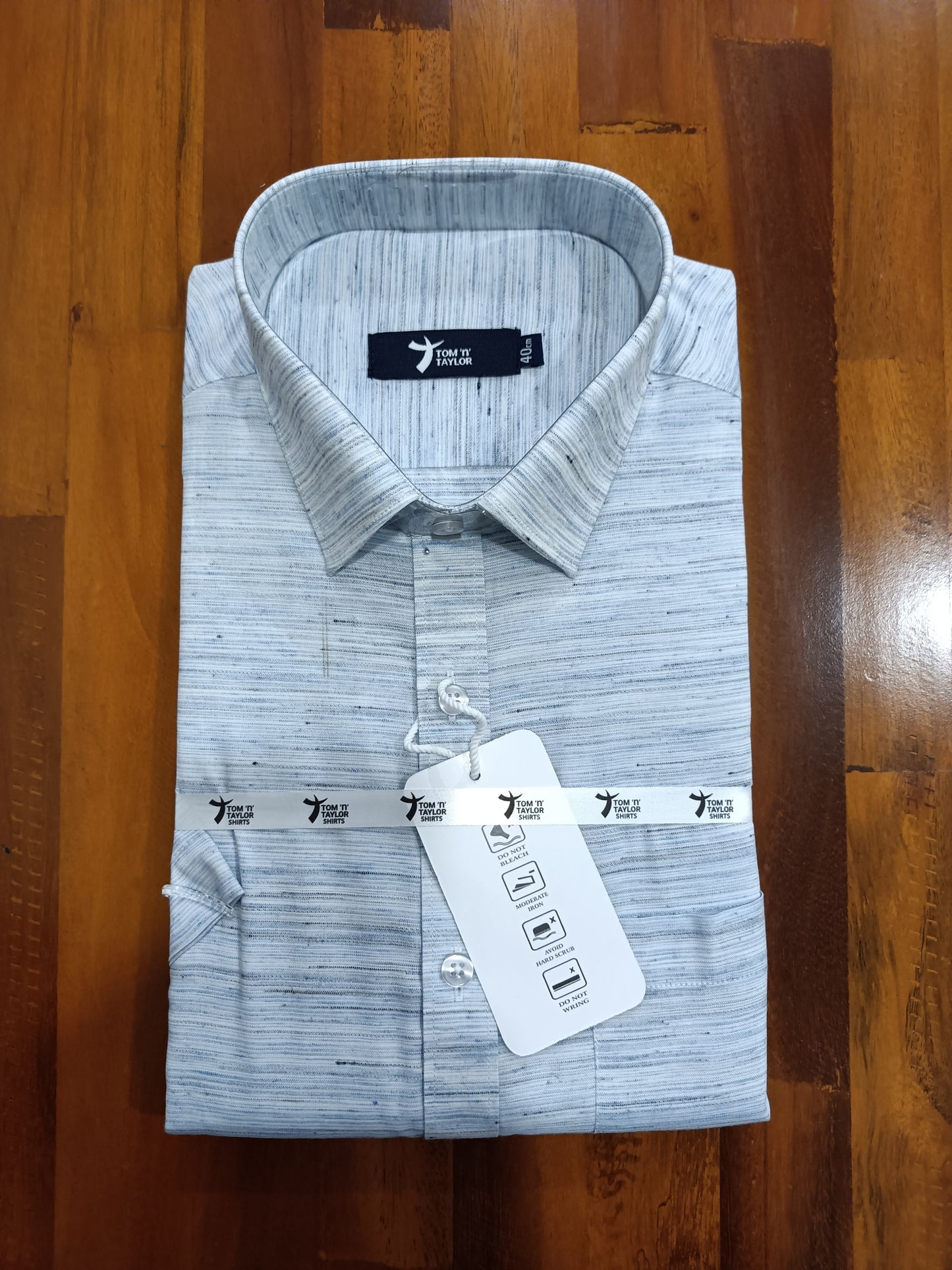 Pure Cotton Bluish Grey Shaded  Shirt (40 HS)