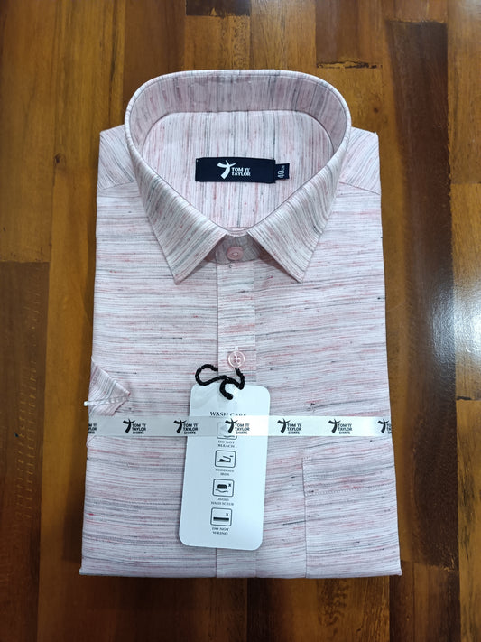 Pure Cotton Pinkish Grey Shaded  Shirt (40 HS)